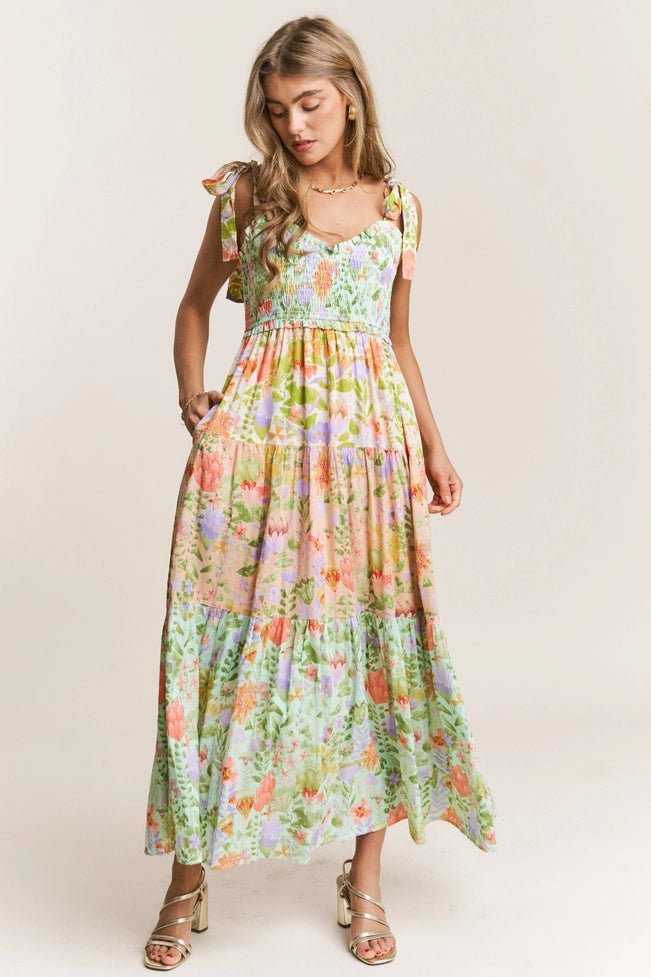 Sunrise Meadow Smocked Dress - Golden Hour Boutiquemaxi dresses