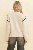 Talk Later Contrast Sweater - Golden Hour BoutiqueSweater