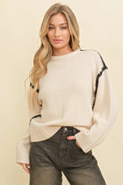 Talk Later Contrast Sweater - Golden Hour BoutiqueSweater