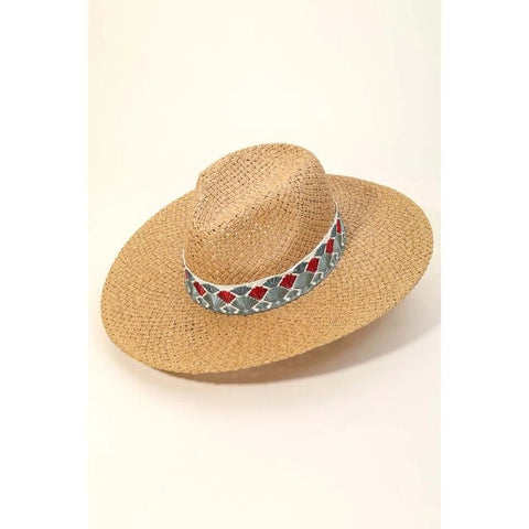 Tan Seashell Band Sun Hat - Golden Hour Boutique