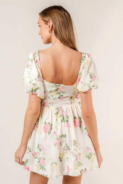 Tea Time Floral Mini Dress - Golden Hour Boutique