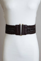 Thick Braided Leather Elastic Belt - Golden Hour Boutique