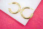 Thick Gold Open Hoop Earrings - Golden Hour Boutique