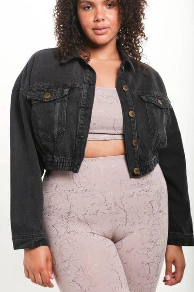 Throw It On Cropped Denim Jacket - Golden Hour Boutique