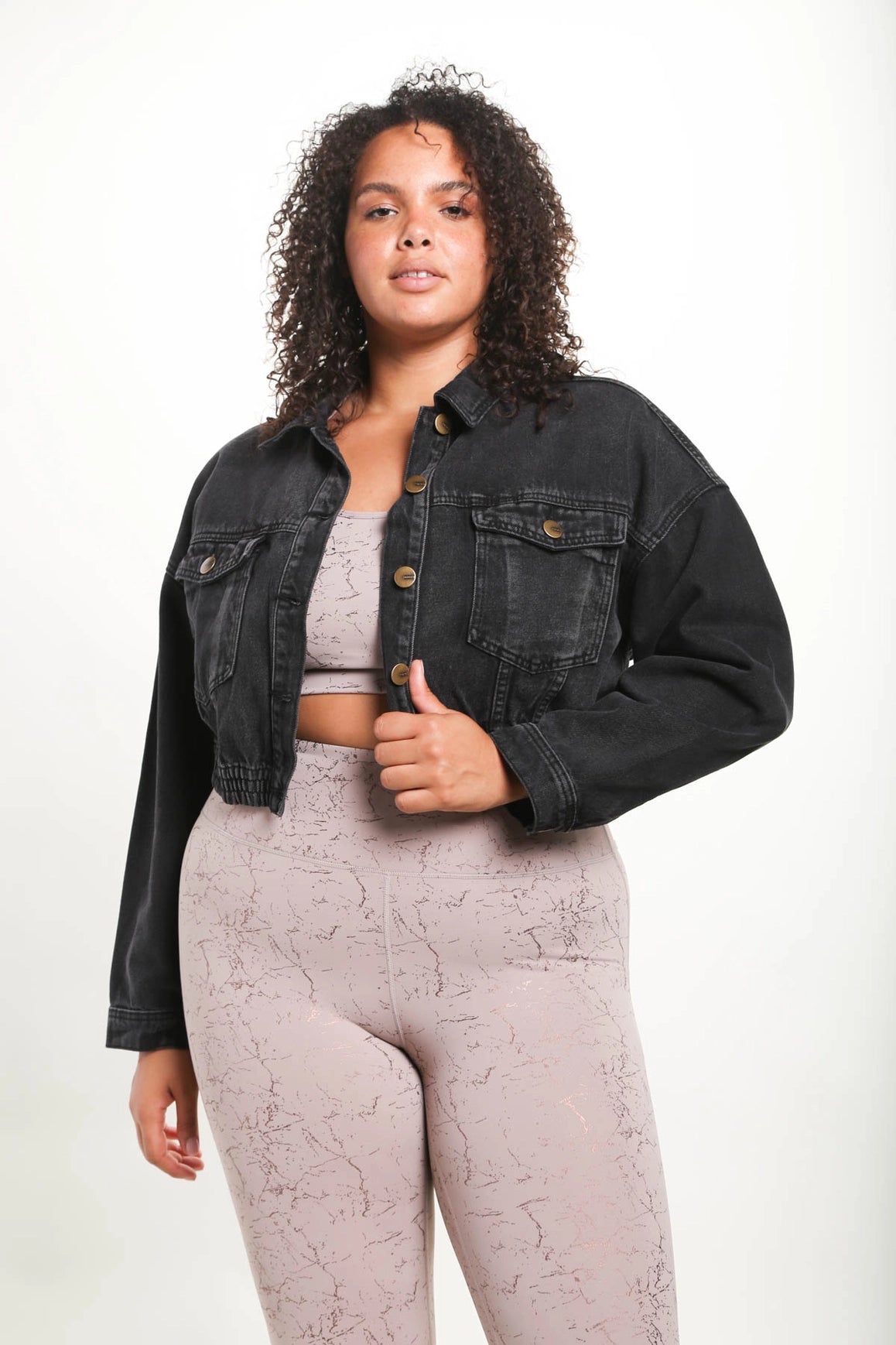 Throw It On Cropped Denim Jacket - Golden Hour Boutique