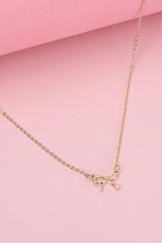 Tiny Bow Necklace - Golden Hour BoutiqueEarrings