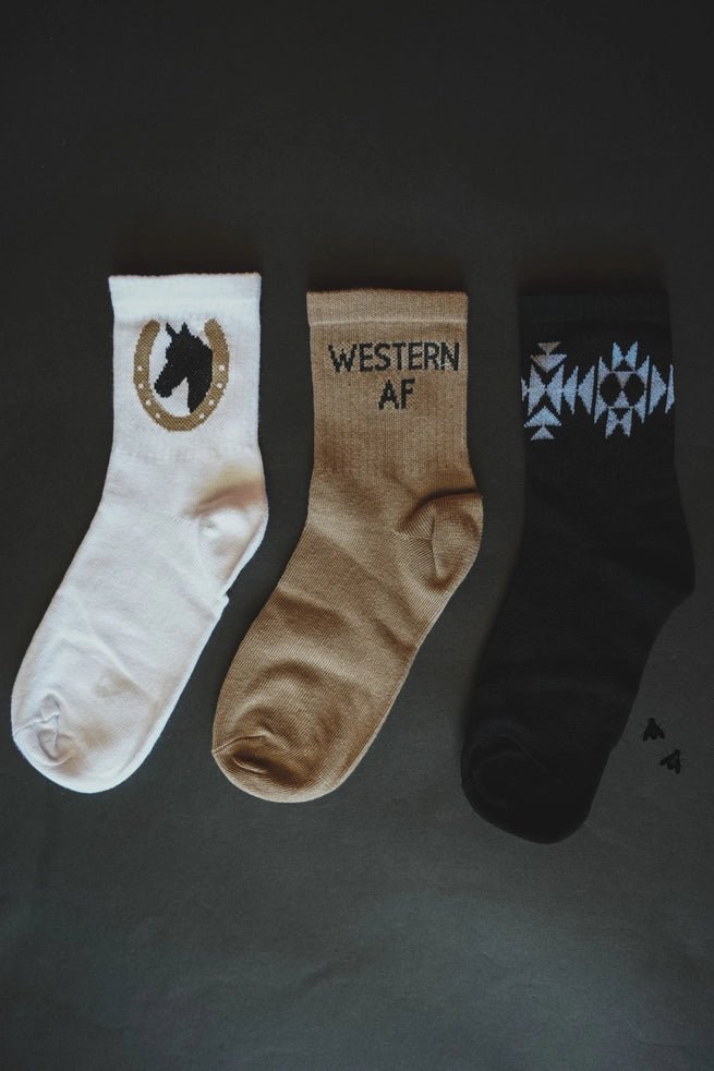 Western Crew Socks - Golden Hour Boutique