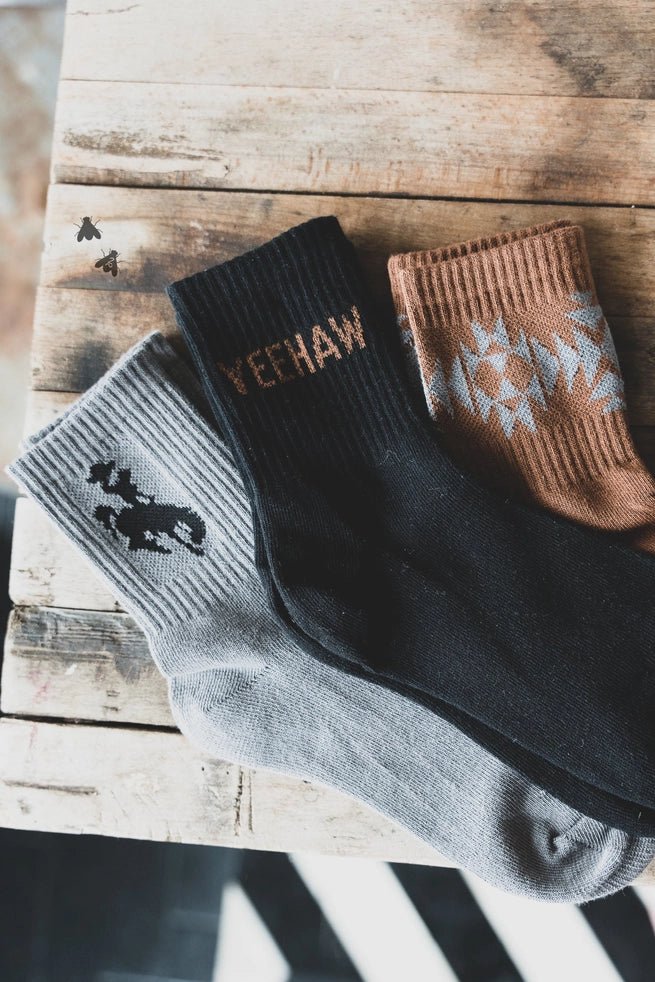 Western Crew Socks - Golden Hour Boutique