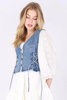 With A Twist Denim Vest Top - Golden Hour BoutiqueTops