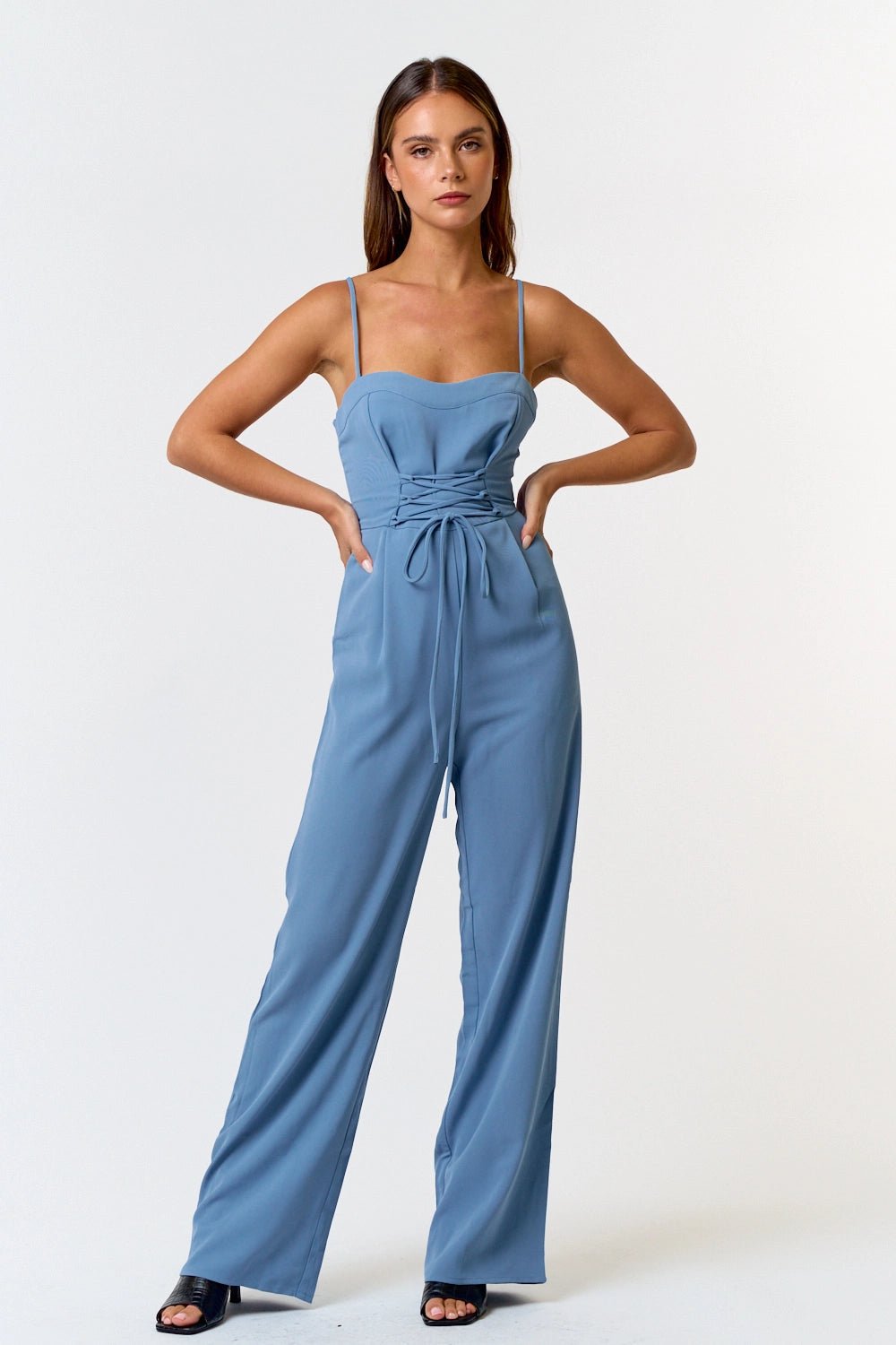 Worth The Wait Lace Up Jumpsuit - Golden Hour BoutiqueJumpsuits